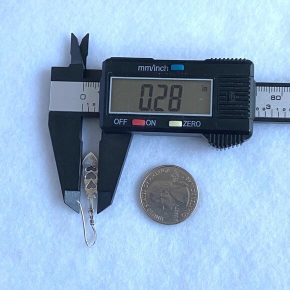 Sterling Silver 925 1.5" Turquoise Cut Out Heart Dangle Earrings - Picture 15 of 16